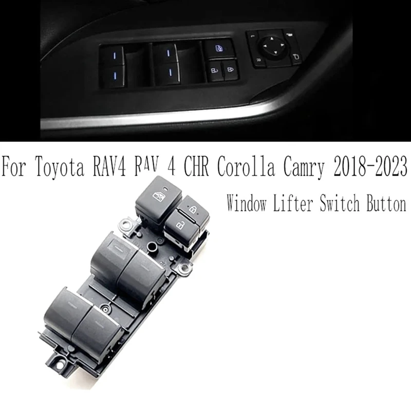 

1 PCS LED Master Window Lifter Switch Button Black Automotive Supplies For Toyota RAV4 RAV 4 CHR Corolla Camry 2018-2023
