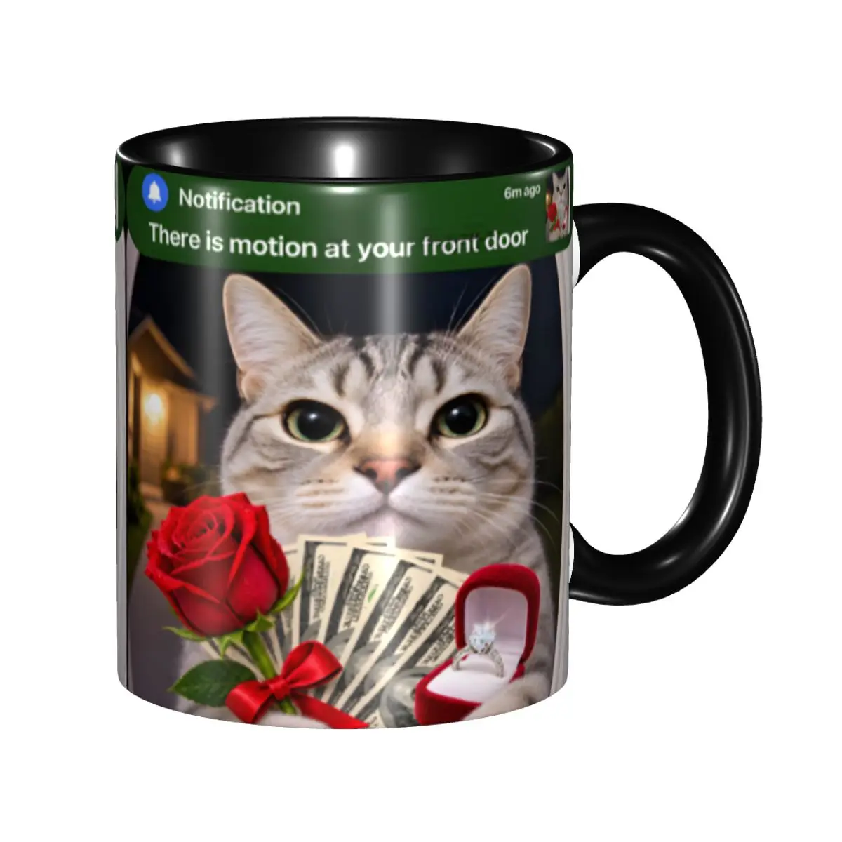 There Is Motion At Your Front Door Funny Cat Motion Mug Cute Coffee Cup Christmas Gift For Friends