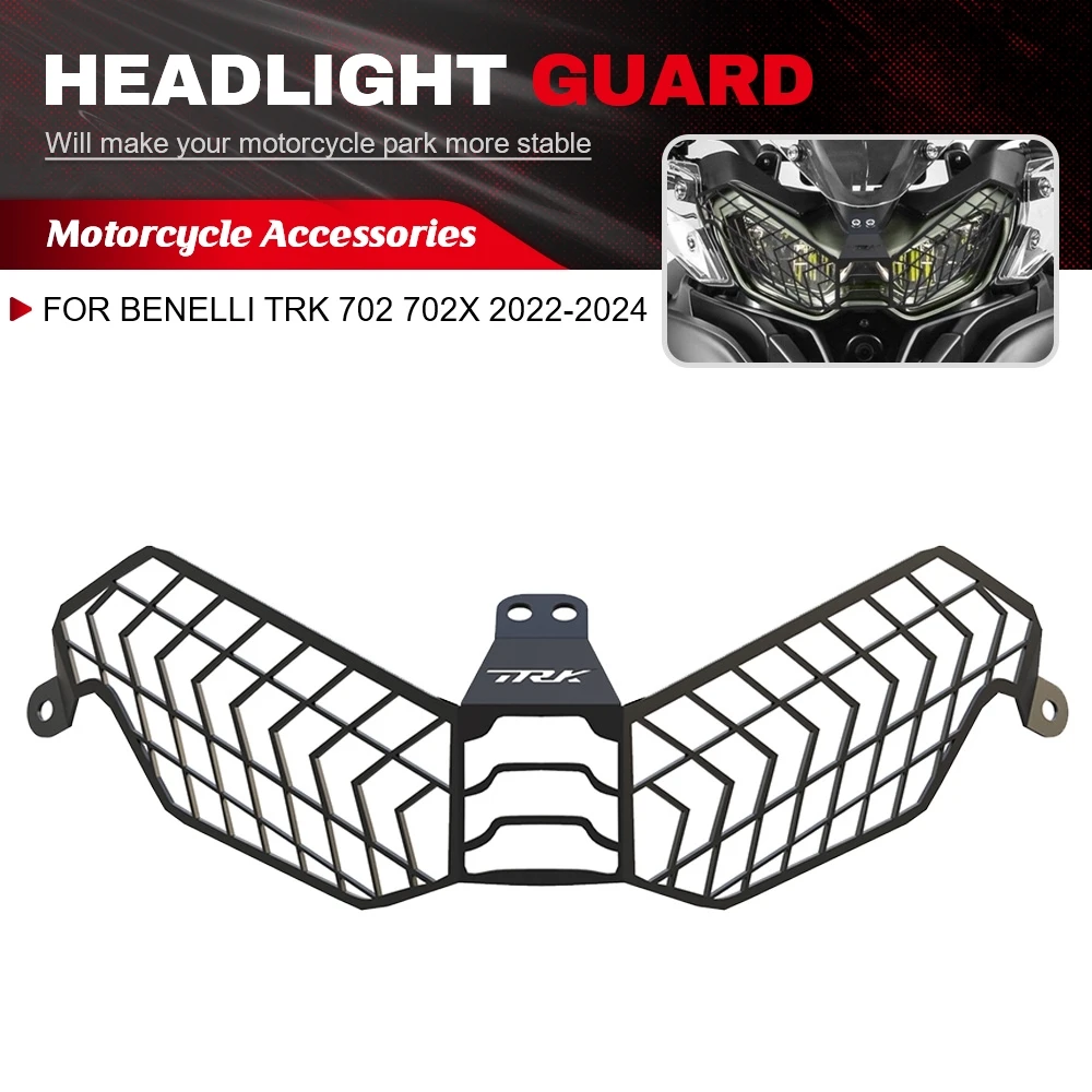 

Motorcycle Headlight Head Light Guard Protector Cover Protection Grill For Benelli TRK 702 702X 2022-2023 2024 TRK702 TRK702X