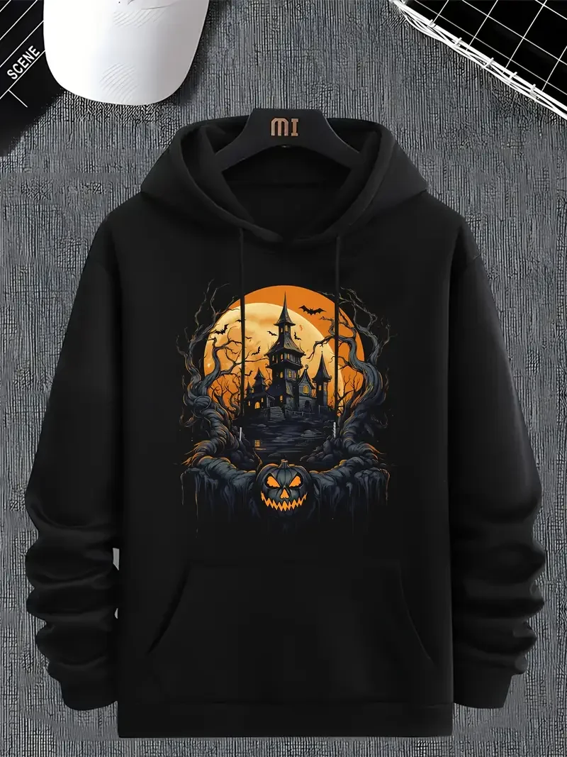 Y2k Hoodies Pattern Printed Fashion Polyester Fabric Sweatshirt Women Plus Size Long Sleeve Kangaroo Pocket Pullover Sweatshirt
