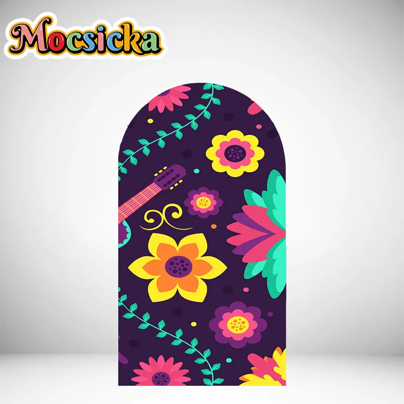 Cenário de arco de talavera mexicano, cenário de arco de chá de bebê, poliéster, arte tradicional personalizada, capa de arco de dupla face, adereço de chuveiro