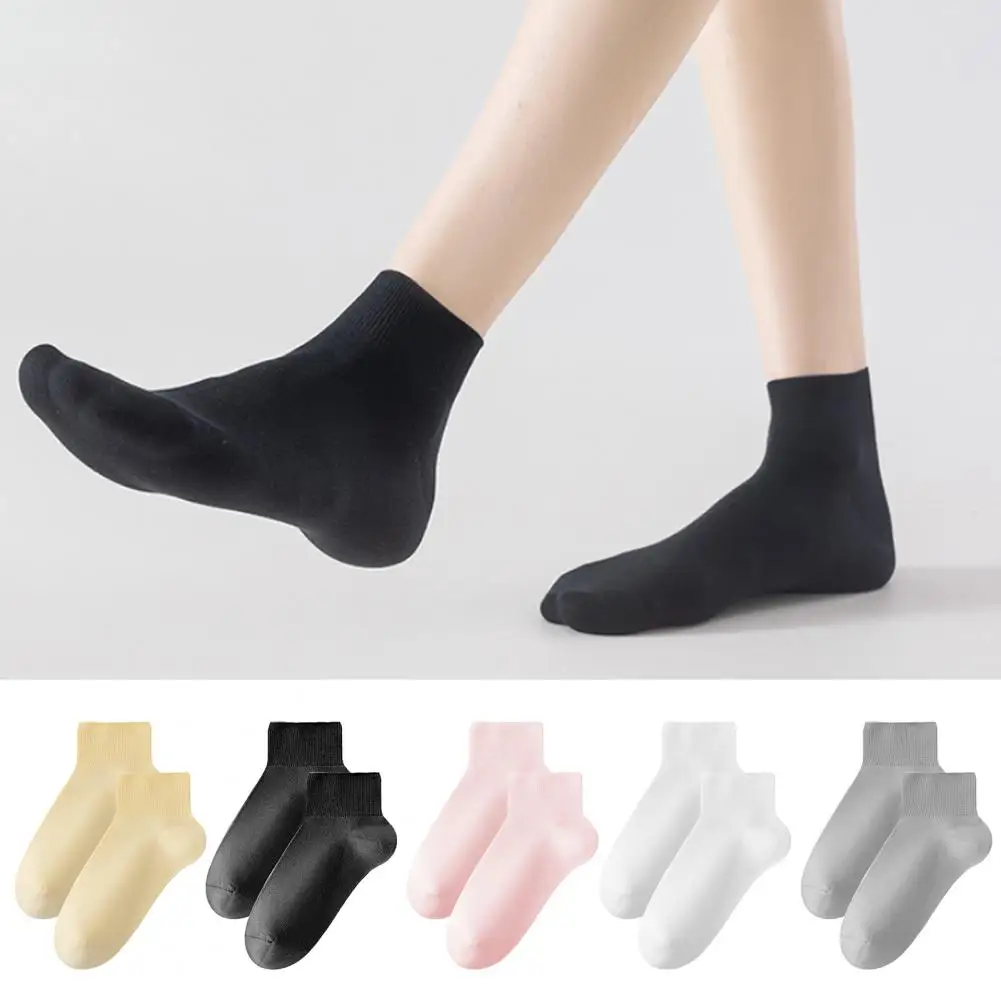 

Women Socks High Elasticity Anti-slip Women's Sport Socks Sweat Absorption Mid-tube Solid Color for Summer Spring Summer Socks