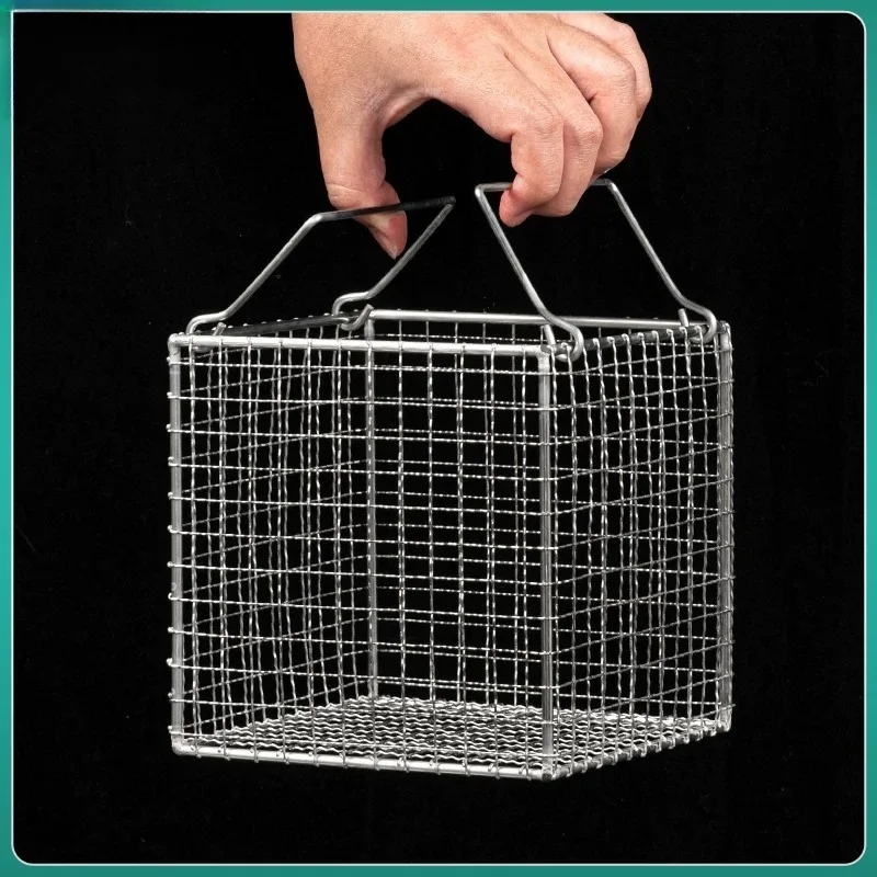 304 Stainless Steel Disinfection Vegetable Washing round Laboratory drain Basket 304 experiment Steel wire leak Fried basket