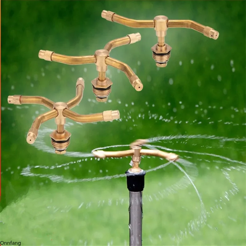 2/3/4 Arm Automatic Rotary Sprayer  Degree Rotation Brass Lawn Irrigation Sprinkler Heads Garden Accessories Watering Nozzle