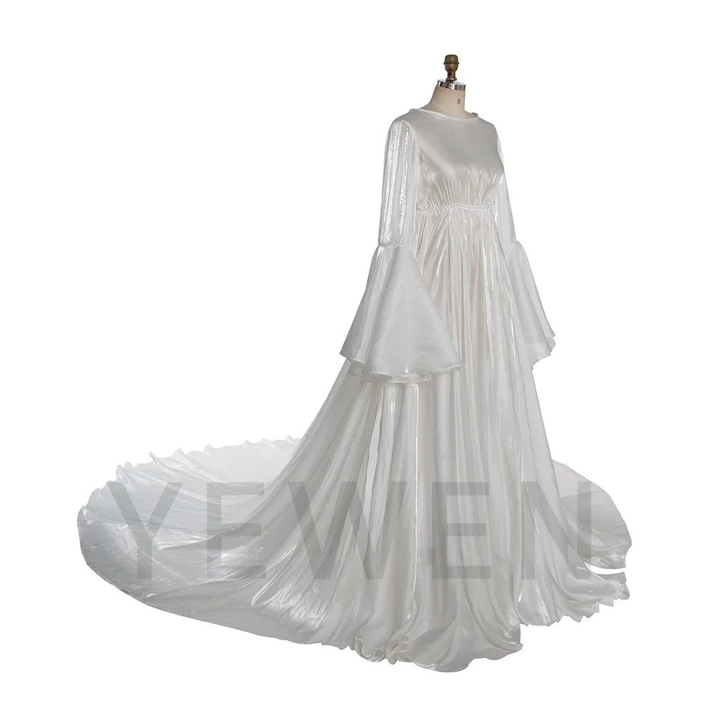 Bell Sleeves Maternity Dress Photoshoot Pregnancy Gown for Baby Shower YW251054 view 2