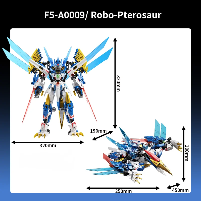 F5-A0009 Mecha Series 2-in-1 No need to disassemble Mecha Morphing Mecha boys and children birthday building blocks