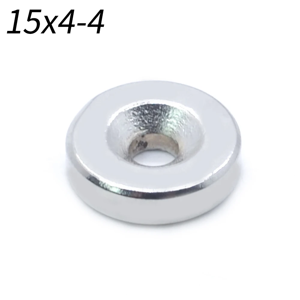 2-500pcs 15x4-4 Strong Rare Earth Magnet NdFeB 15*4 mm Hole 4mm Round Countersunk Neodymium Magnetic Magnets N35 15*4-4mm