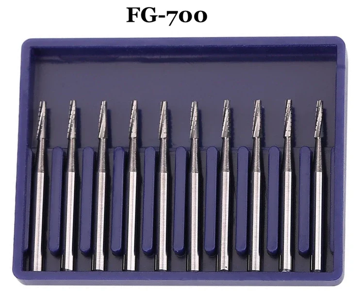 5 x 10pcs/Pack Dental Tungsten Carbide Burs FG Diamond Bur Drills High Speed Fissure Polishing Burr FG 700 / 701 / 702