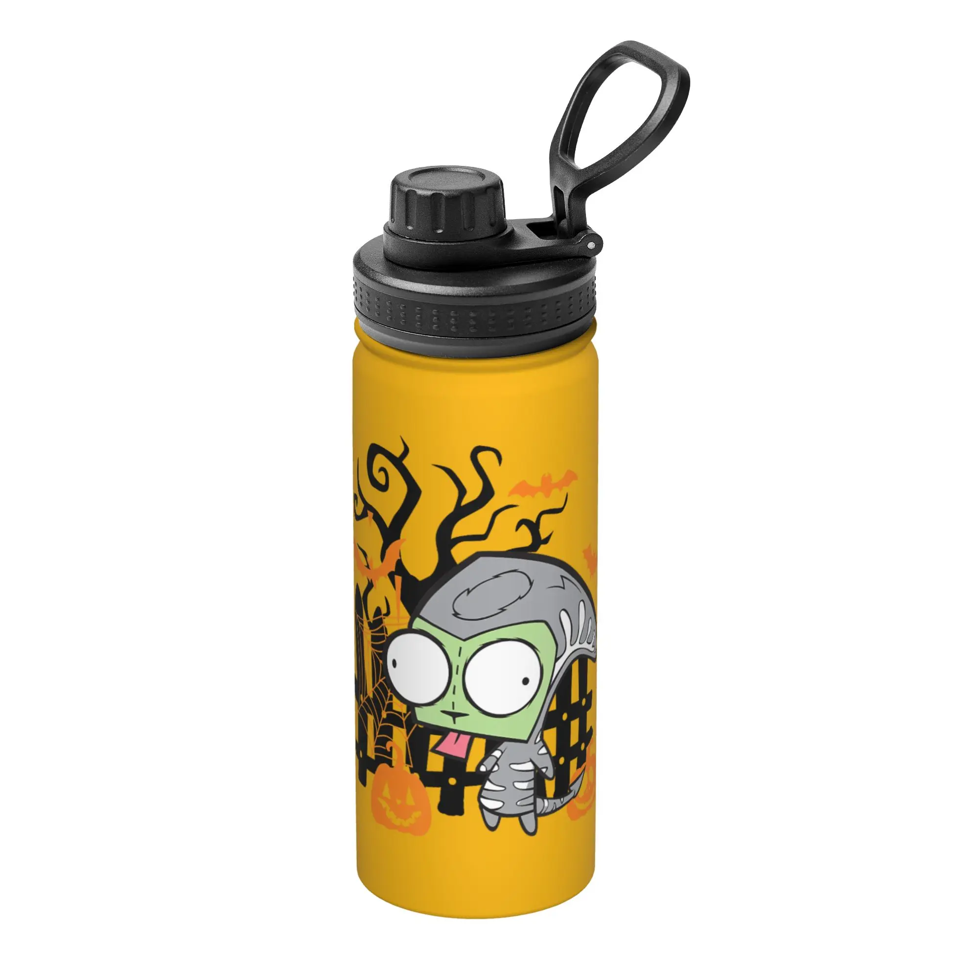 Invaders Zim Gir Halloween Pumpkin 18OZ Sports Insulated Kettle Coffee Cups Stainless Steel Smoothie Tea Mugs Water Bottle