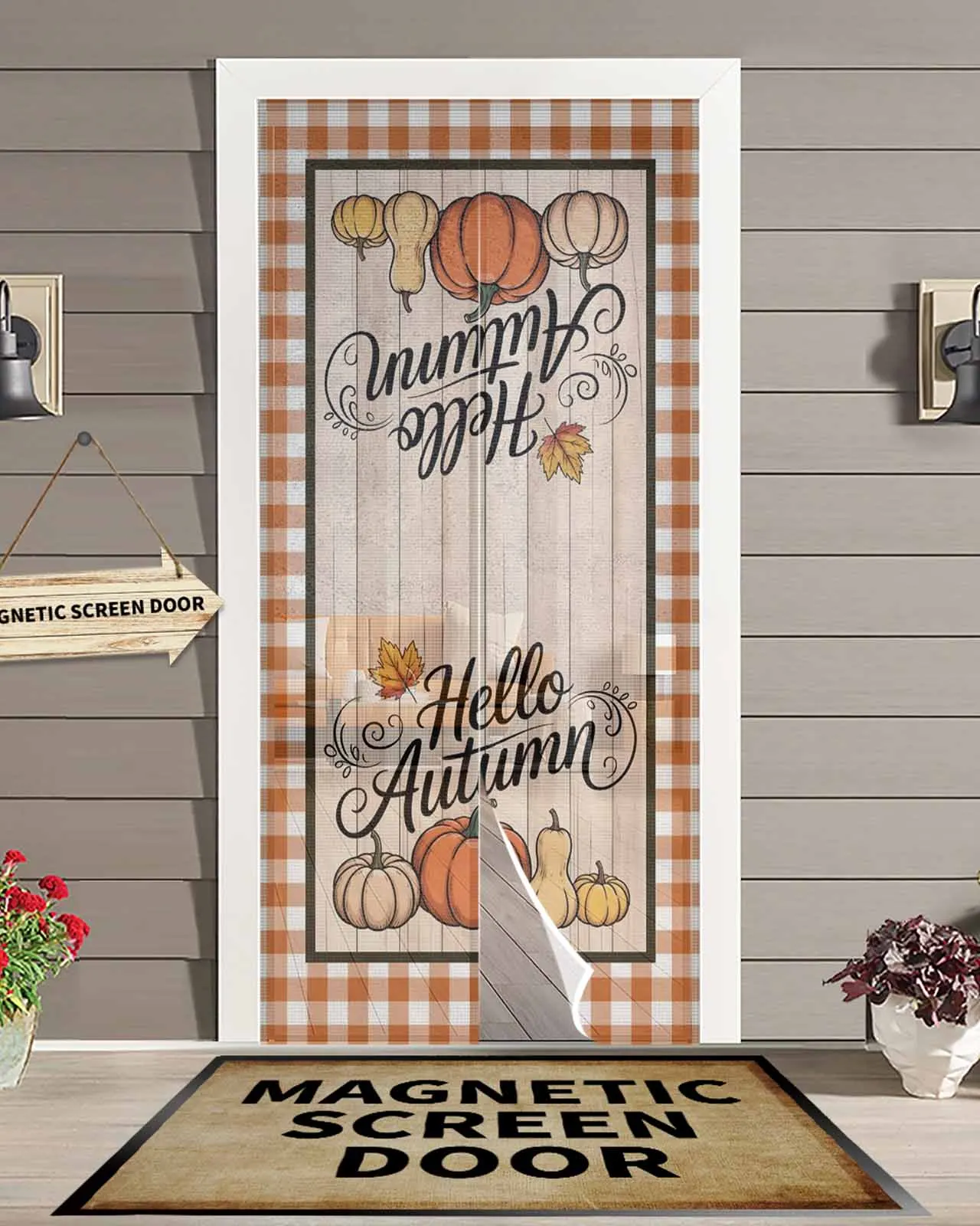 

Привет осень тыква плед магнитная дверная занавеска гостиная спальня дом антимоскитная ширма дверная занавеска