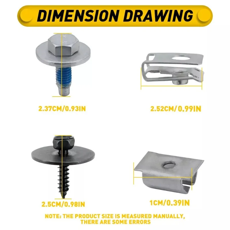 

30 шт./компл. зажимы для поддона двигателя, винты для Mercedes-Benz, болты для защиты от брызг под крышкой