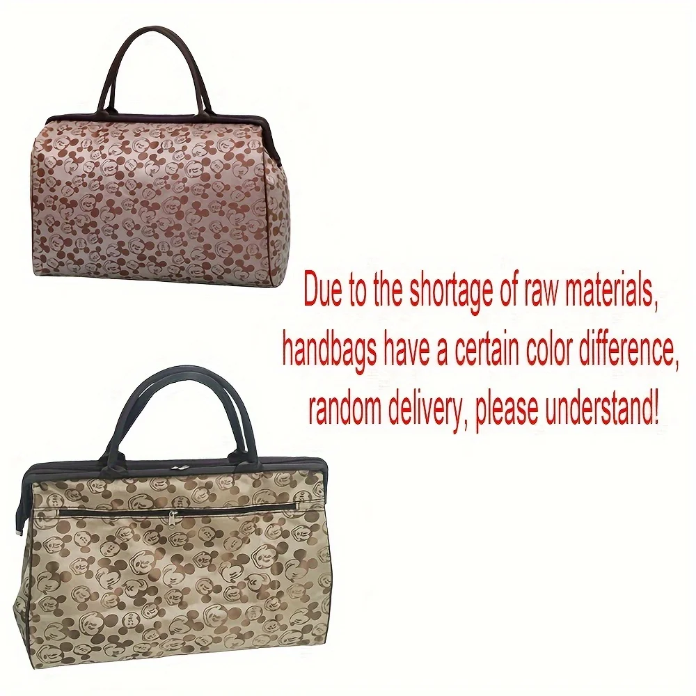 1pc  Mickey print waterproof handbags, large-capacity handbags, travel bags, suitable for short-term business trips