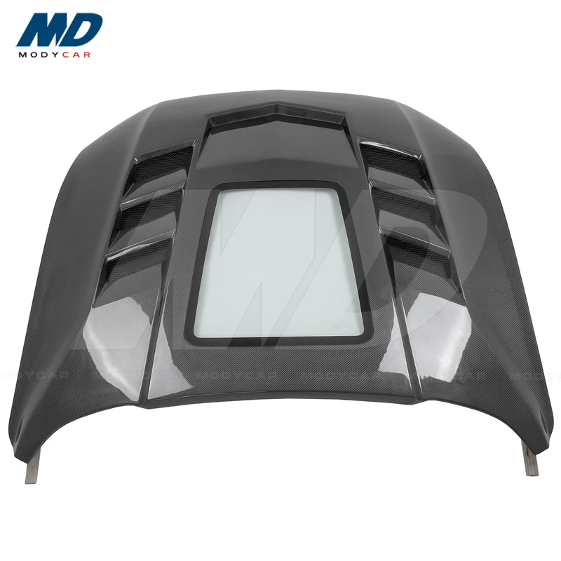 

Carbon Fiber Hood With Glass for 2018-2020 Ford Mustang Engine Hood