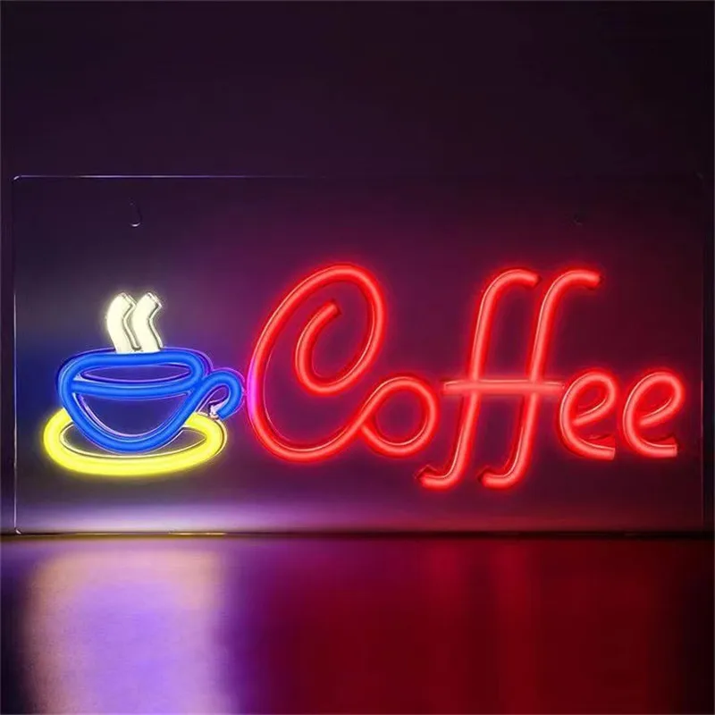 Custom Coffee Neon Sign Wall Decor Cafe Beer Restaurant Hotel USB Powered Neon Restaurant Sign for Coffee Shop Bar Night Light