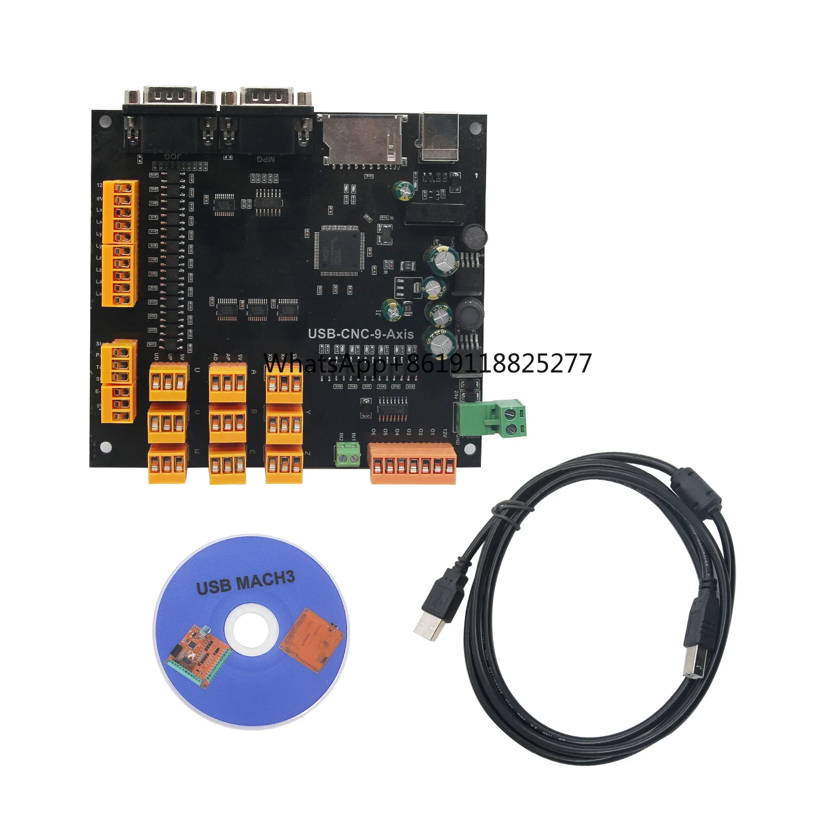 

9Axis CNC Controller Kit 100KHz USB Stepper Motor Controller Breakout Board +USB Cable+CD