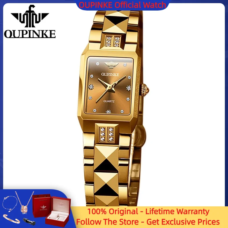 

OUPINKE 3246 Women Watch Luxury Original Imported Movement Women Quartz Watch Classic Waterproof Tungsten Steel Watch Dress Gift