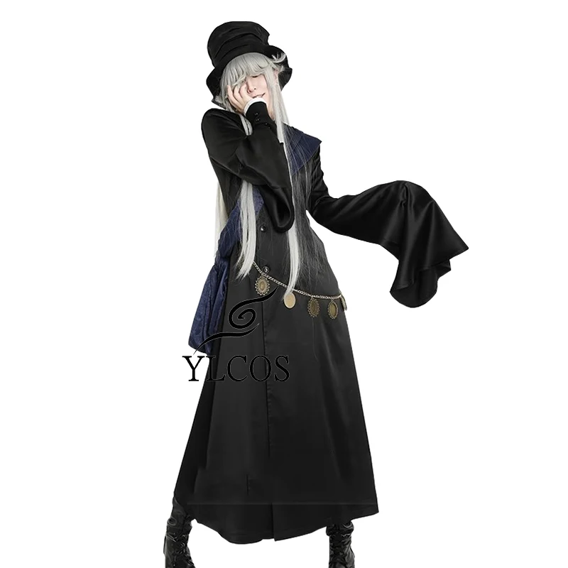 

Anime Black Butler Under Taker Cosplay Costume Halloween Party Black Suit For Men Women Boy Girl