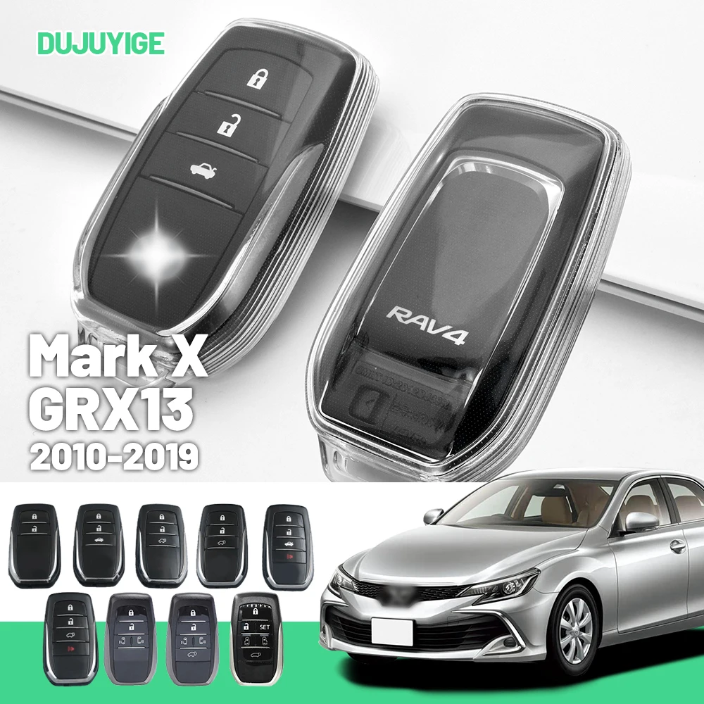 Clear TPU Car Key Case For Toyota Mark X GRX13 2010-2019 Key Fob Cover Protector Shell Auto Accessories 2011 2012 2013 2014