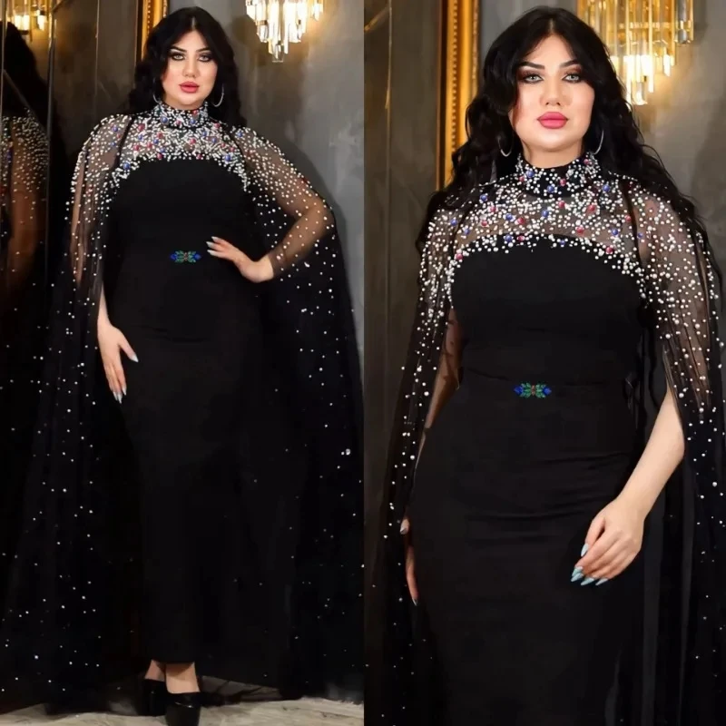 

Ethnic Style Dress with Beaded Mesh, Long Robe, Solid Color, Raglan Sleeves, Elegant Temperament, Spring New Product