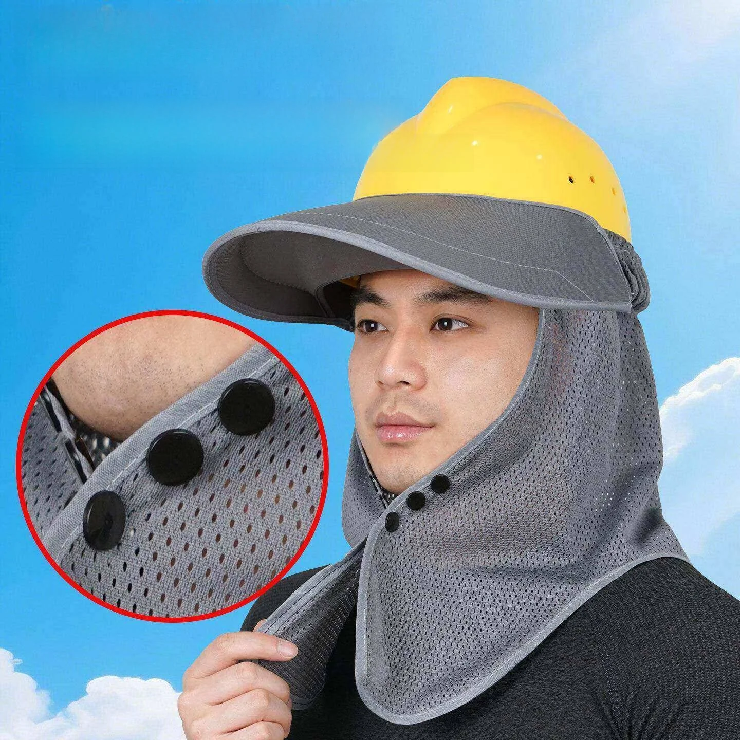 Construction Site Safety Hat Sunshade Cover UV Protection Wide And Large Helmet Cover for Both Men And Women