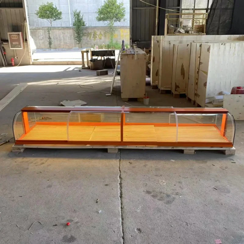 

Customize.Hongzhan Tabletop Bread Desserts Pastries Cakes Glass Display Cabinets Bakery Food Display Racks Custom Shopping Mall