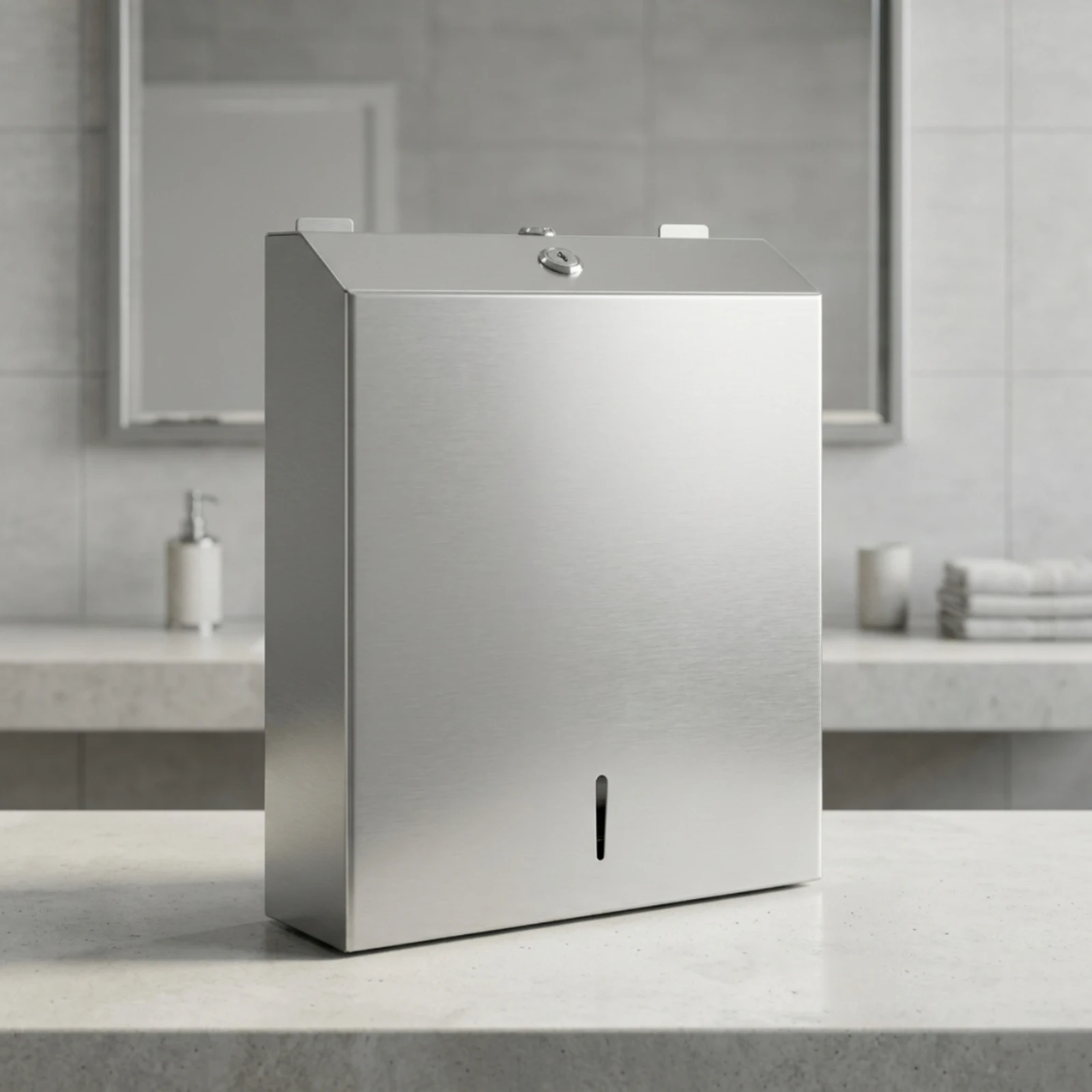 Bathroom Tissue Dispenser with Shelf Stainless Steel Commercial Bathroom Tissue Dispenser Large-Capacity Lockable for Businesses