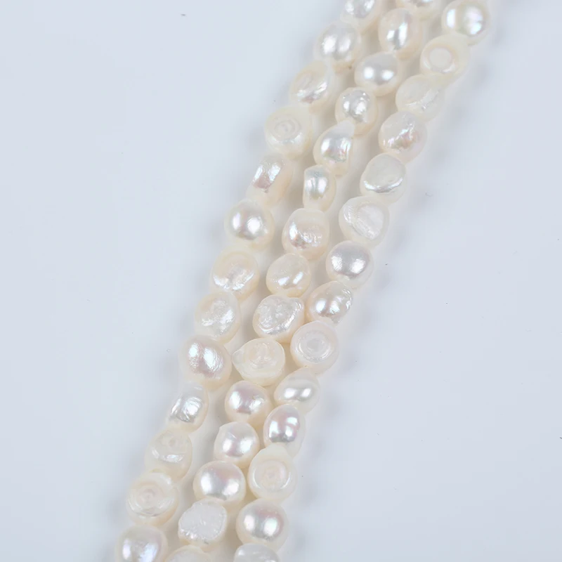 High Quality 10-11mm White  Baroque Pearl Freshwater Pearl Strand For Making  Jewelry 18cm short strand