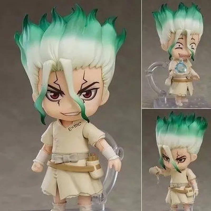 Neue q-version nendoroid stein gott senku neue steinzeit stein zeit bewegliches gesicht wechselnde hand modell verzierung