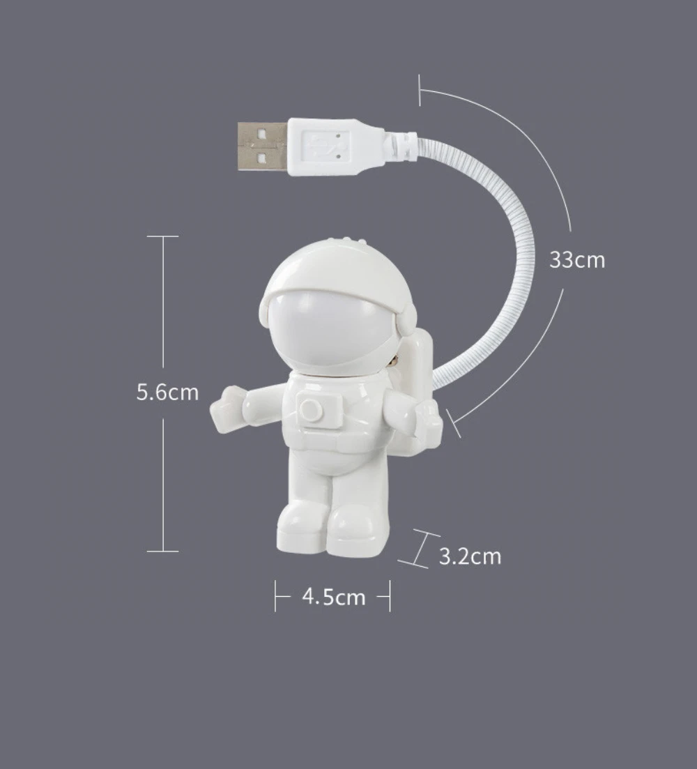 1PC Astronaut Night Light LED USB Desk Lamp Computer Keyboard Light Creative Book Lamp Home Bedroom Space Decoration Gift
