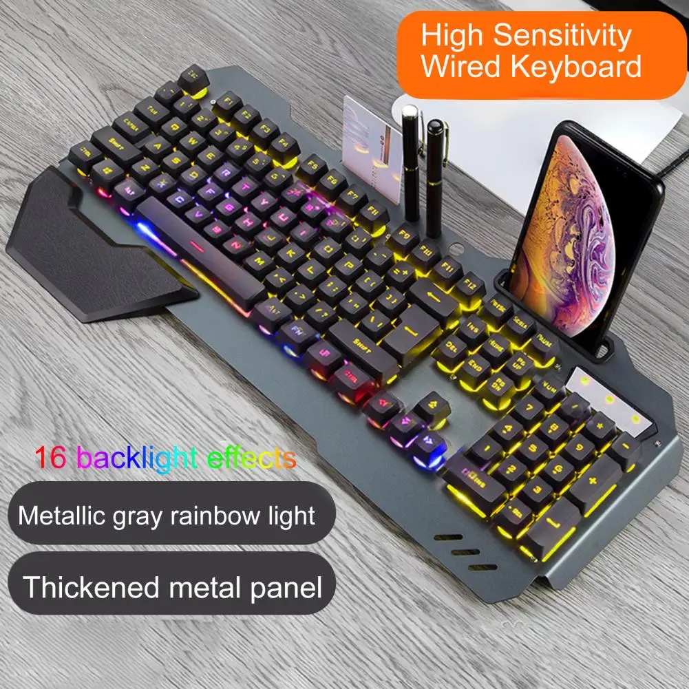 

Gaming Keyboard Stylish Driver-free Two-color Injection Keycaps Game Office Wired Keyboard for Internet Cafe