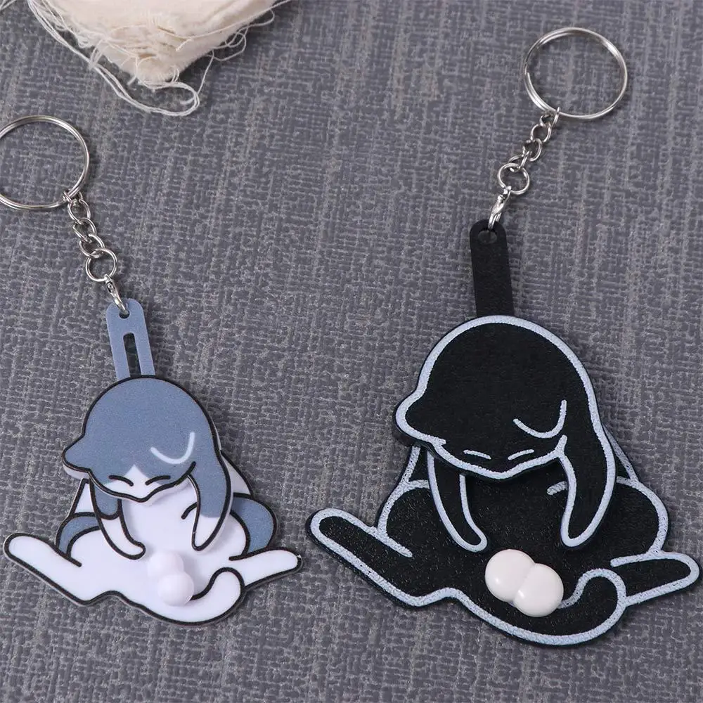 مضحك سحب اللعب سحب اللعب البيض القط المفاتيح رائعة للتدوير خدعة القط حقيبة قلادة حقيبة العرافة الاكريليك مجوهرات المفاتيح زوجين #1