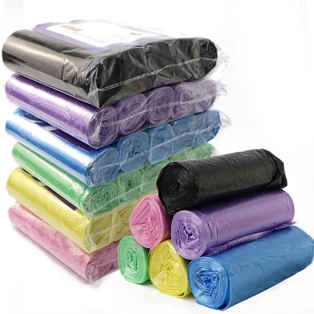 5 Rolls Garbage Bag Thicken Multi-purpose Disposable Waste Pouch Flat Opening Large Capacity Trash Bag For Home