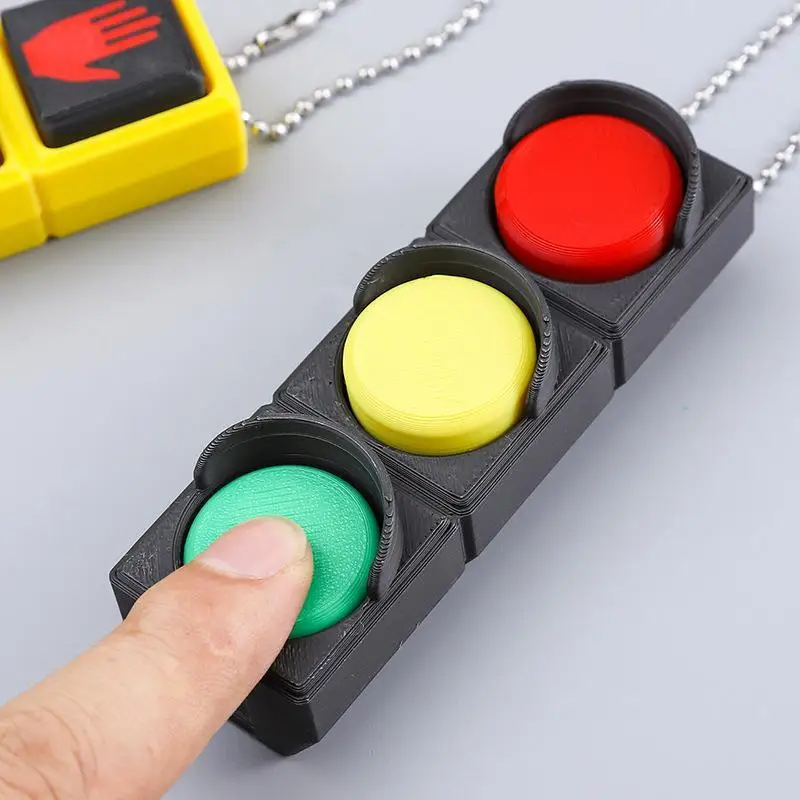 Traffic Light Clicker Stress Reliever Desktop Relax Figurine Press Type Ornament