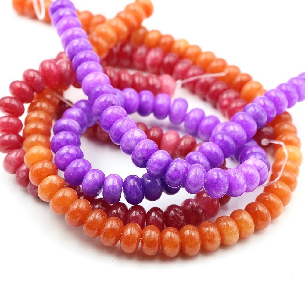 6x10mm Naturstein Rondell Abacus lose Perlen, bunte glatte Spacer-Perlen für DIY Schmuckherstellung Armband Halskette Edelsteinzubehör – Detail 6