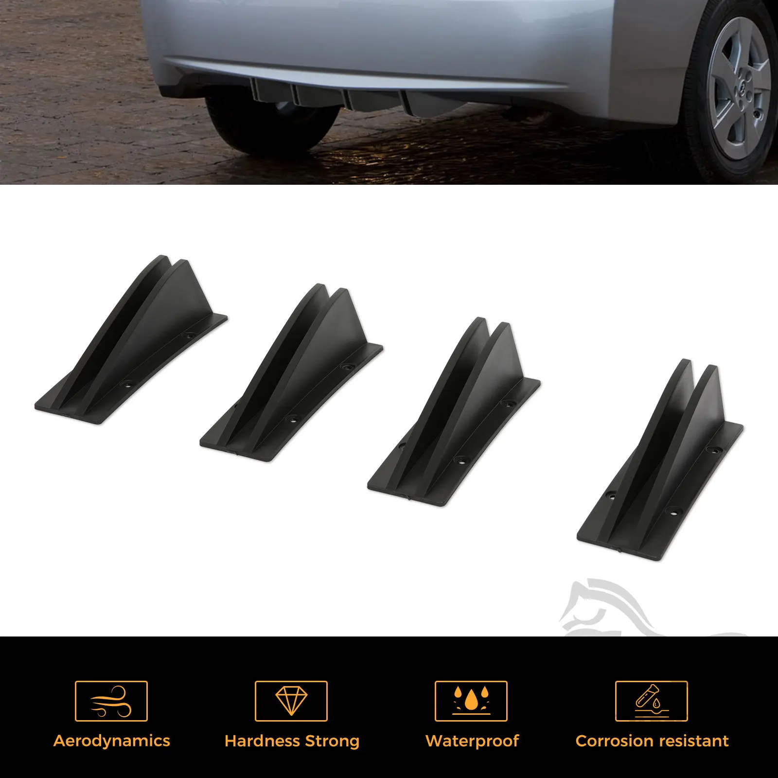 Universal Car Modified Rear Bumper Diffuser Spoiler ABS Rear Bumper Lip Diffuser Anti-collision For BMW Ford Mercedes Porsche