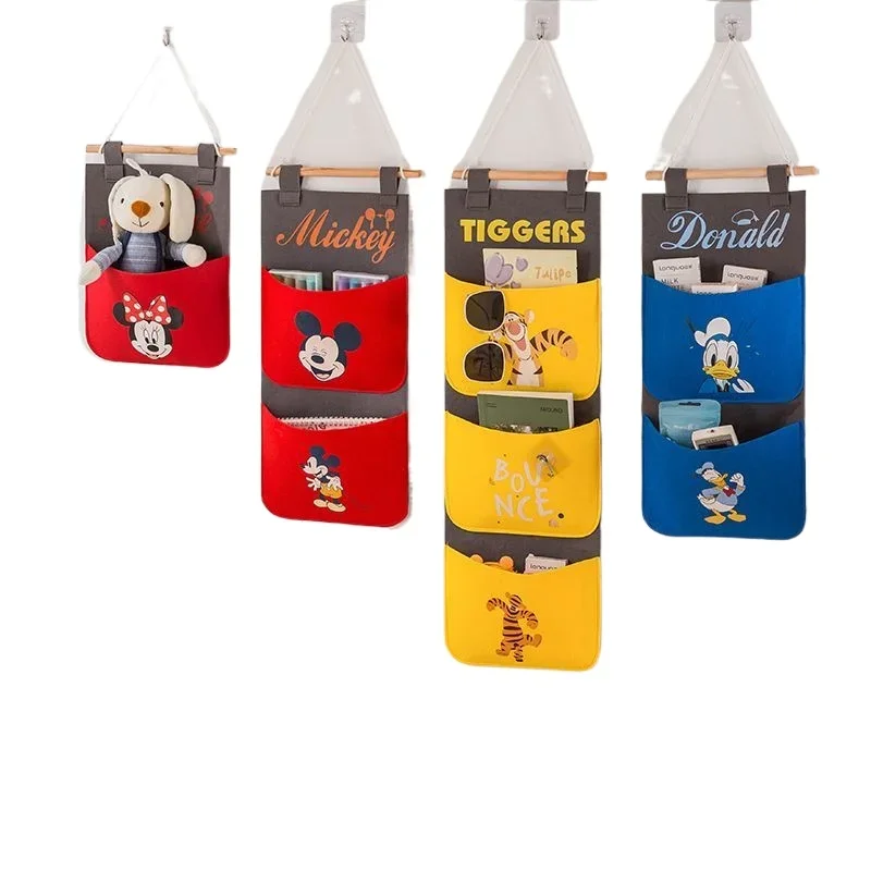 

New Disney anime Mickey Mouse fabric wall-mounted storage bag wall hanging storage pocket behind the door dormitory wall hanging