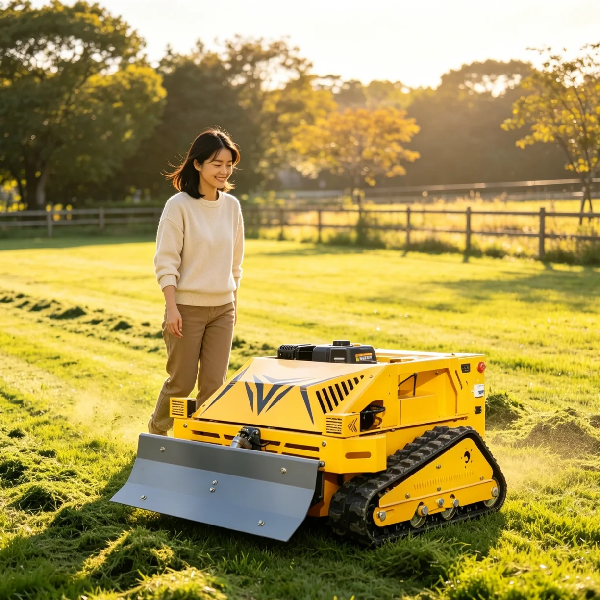 Customized remote control lawn mower EPA Approved Crawler Mower Remote Control Tracked Lawn Mower For Steep Hill