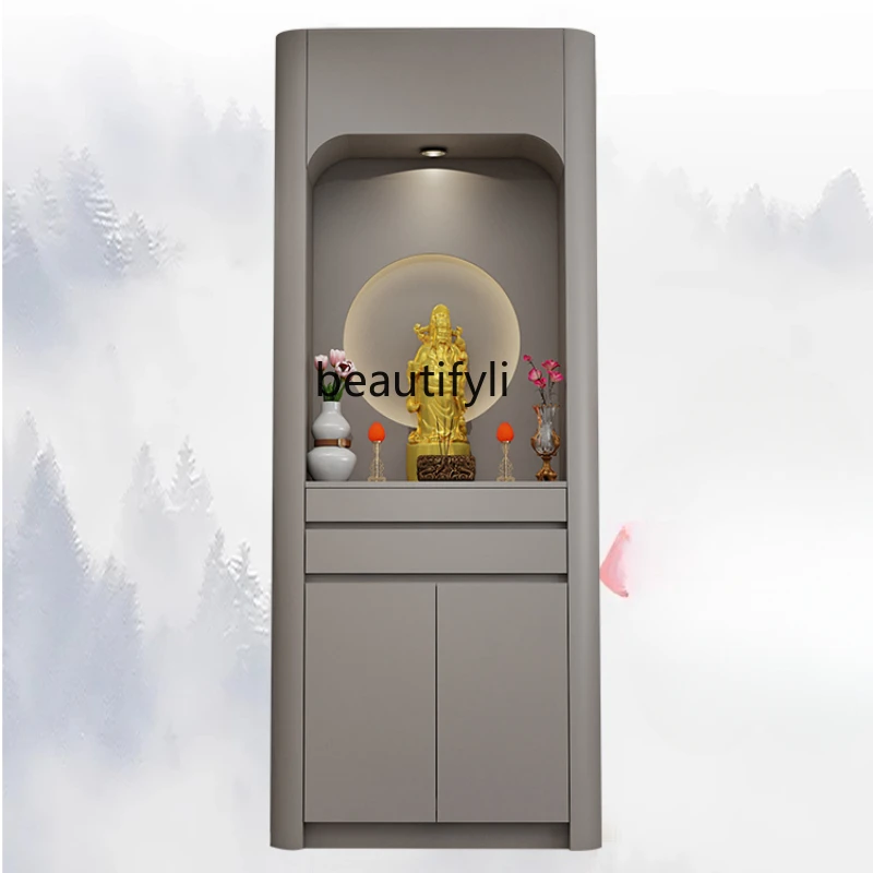 

Buddha Niche New Chinese Style Clothes Closet Light Luxury Altar Cabinet Solid Wood Buddha Shrine Altar Incense Burner Table