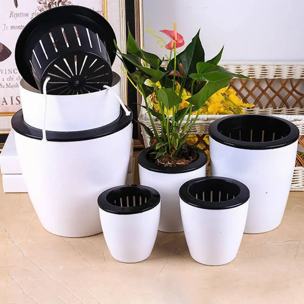 New Self Watering Lazy Plant Pot Plastic Including Liner Hydroponic Planter Garden Supplies Soil Flower Pot