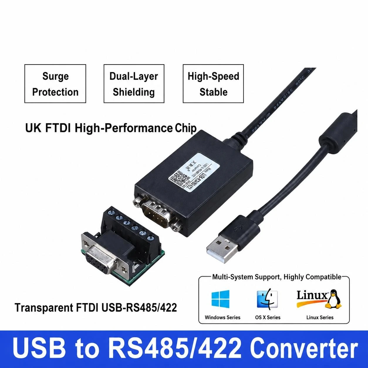 USB to RS485 422 RS232 Serial Adapter Cable Converter Data Debugging Communication Download Cable for Industrial Control