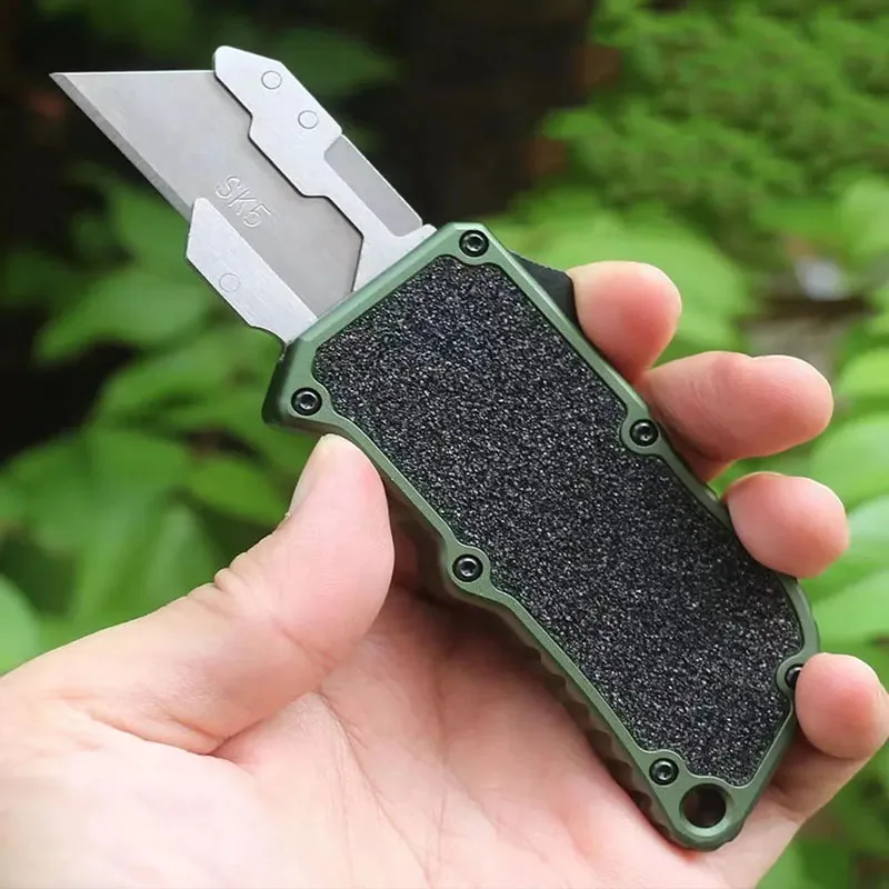 Premium SK5 Blade Utility Knife Aeronautical Aluminium Handle 5-in-1 Multitool for EDC Outdoor Paper Sharp Cutter Durable Gift
