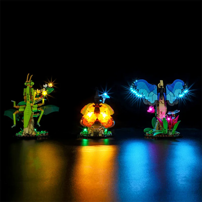 (Only LED Light No Bricks)  21342 The Insect Collection Butterfly Praying Mantis Beetles  (Not Include Building Blocks Model )