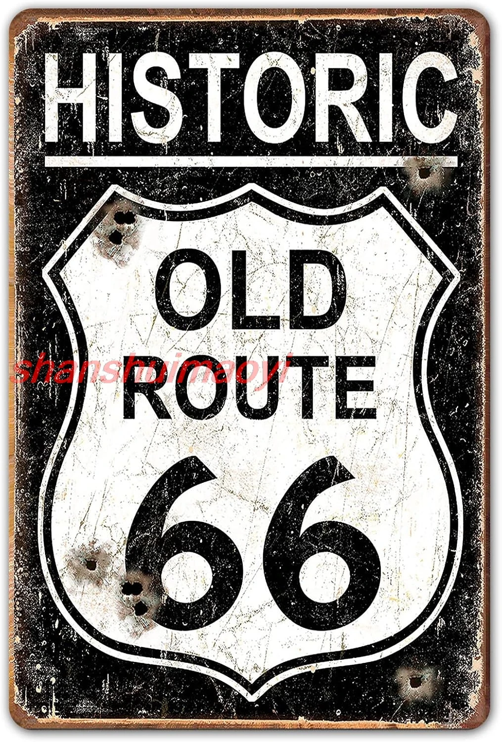 Ylens Винтажные металлические жестяные вывески Гараж 8x12 Знак - Исторический знак «Старый маршрут 66» Автомобильный знак «Старый школьный гараж»