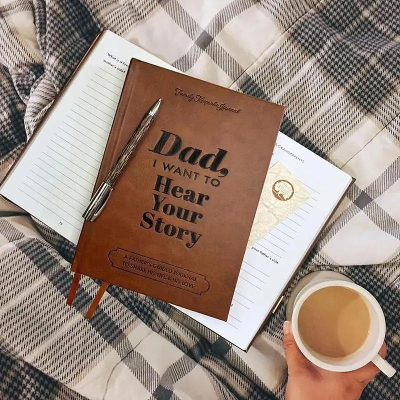 Dad I Want To Hear Your Story Leather Journal Portable Notebook Dad Story Journal Leather Memory Books Father Guided Notebook