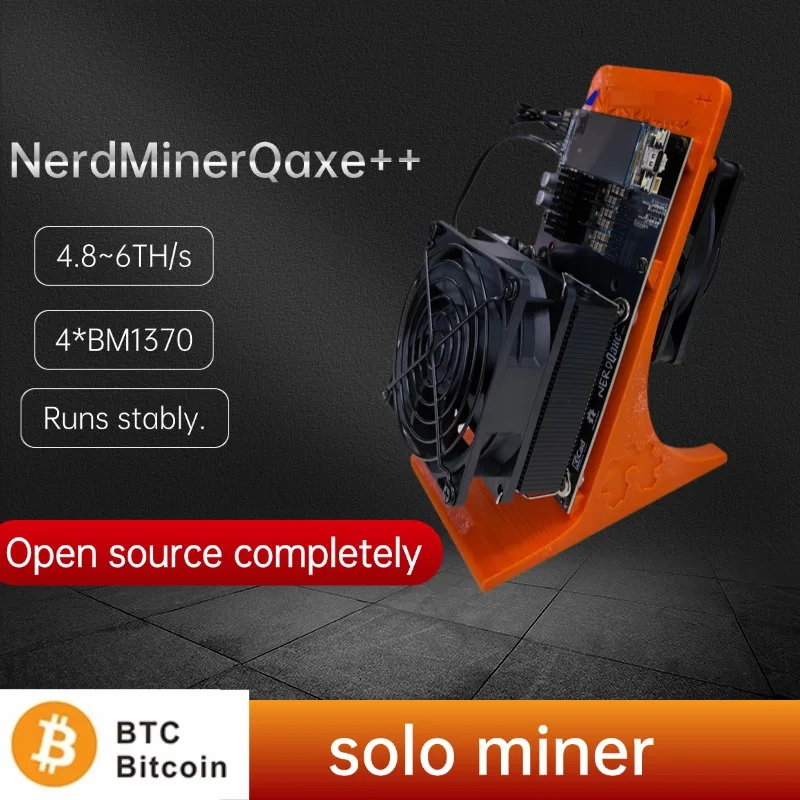 NerdMinerQaxe++Rev5.1 Bitcoin Miner 4.8~6TH/s Open Source Lottery Mining Machine Personal Cryptocurrency Collection Device