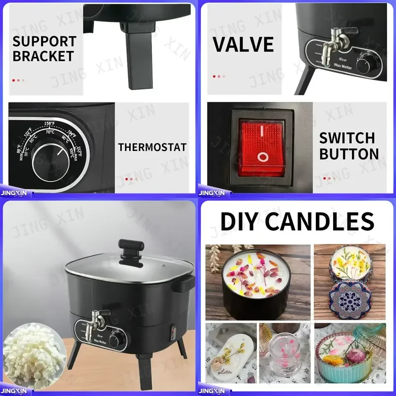 Custom for 6L Stainless Steel Electric Wax Melter 220V DIY Candle Making Machine Household Wax Heating Device Handmade Craft