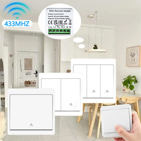 433MHz Wireless Wall Panel Light Switch 1/2/3 Gang Remote Control Smart Switch AC100–240V 16A for LED Bulb Fan Home Lighting