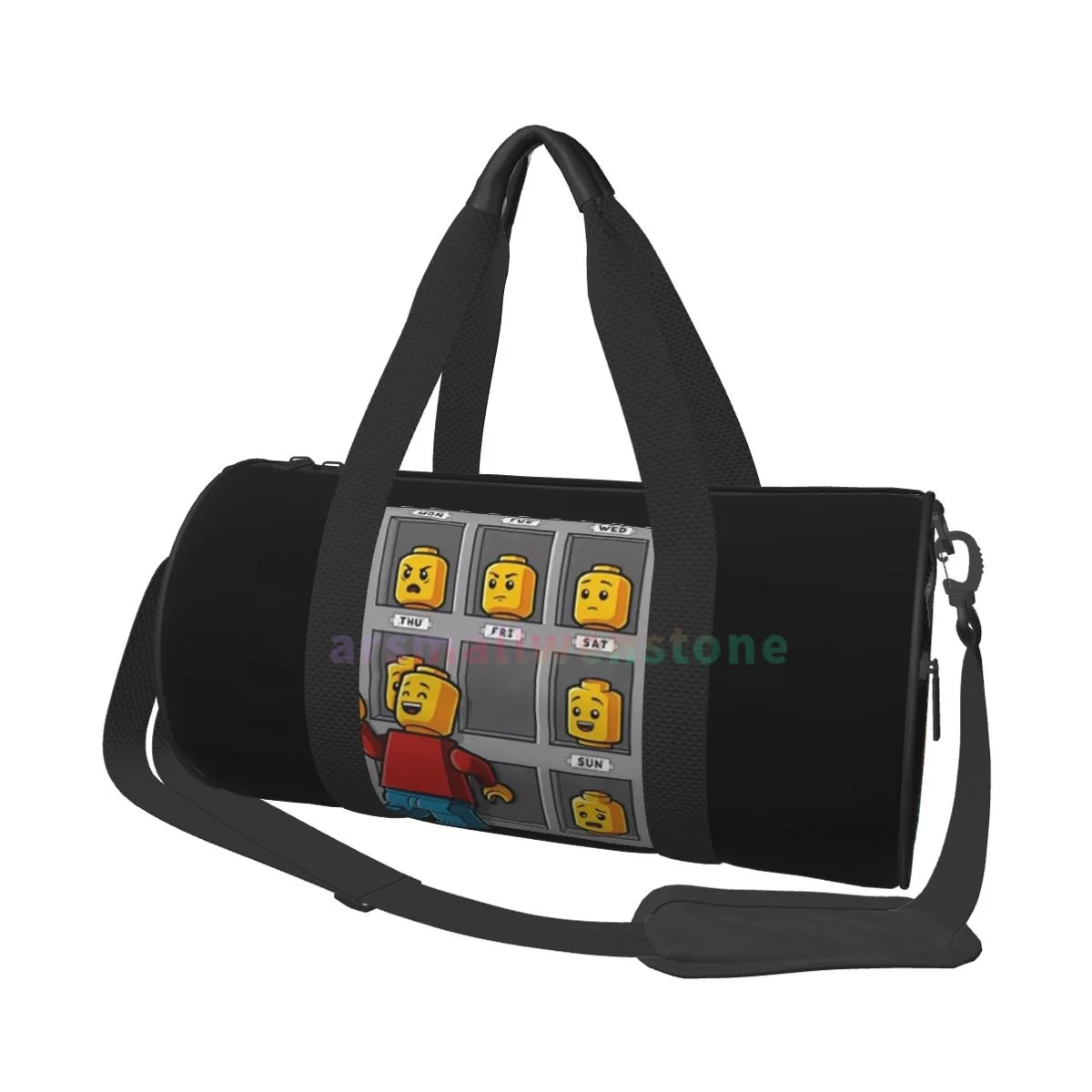 Bolsa de viaje de cara Lego, bolsa de Yoga, mochila duradera de entrenamiento, bolsos redondos para Fitness al aire libre