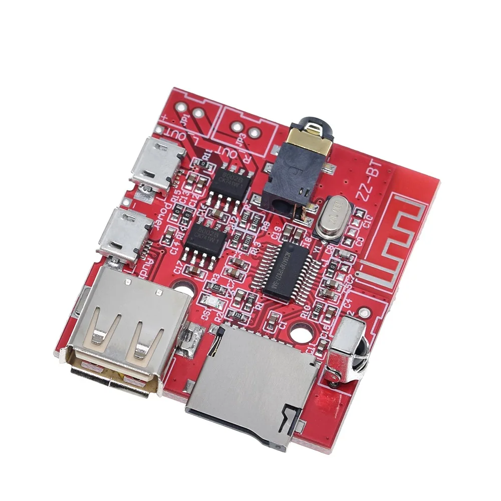 3W Car Bluetooth 4.1 MP3 WAV Decoding Board Speaker Amplifier Audio Receiver Module Support USB/TF/U-DISK/IR Remote Control  Red image 4