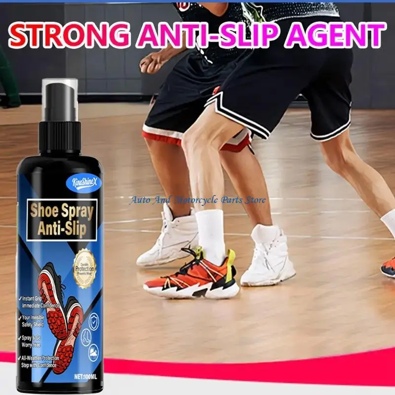 P9FD Shoe Traction Liquid 100ml Instantly Antislip Sprayer for Enhanced Control Sports Basketball Tennis Golf